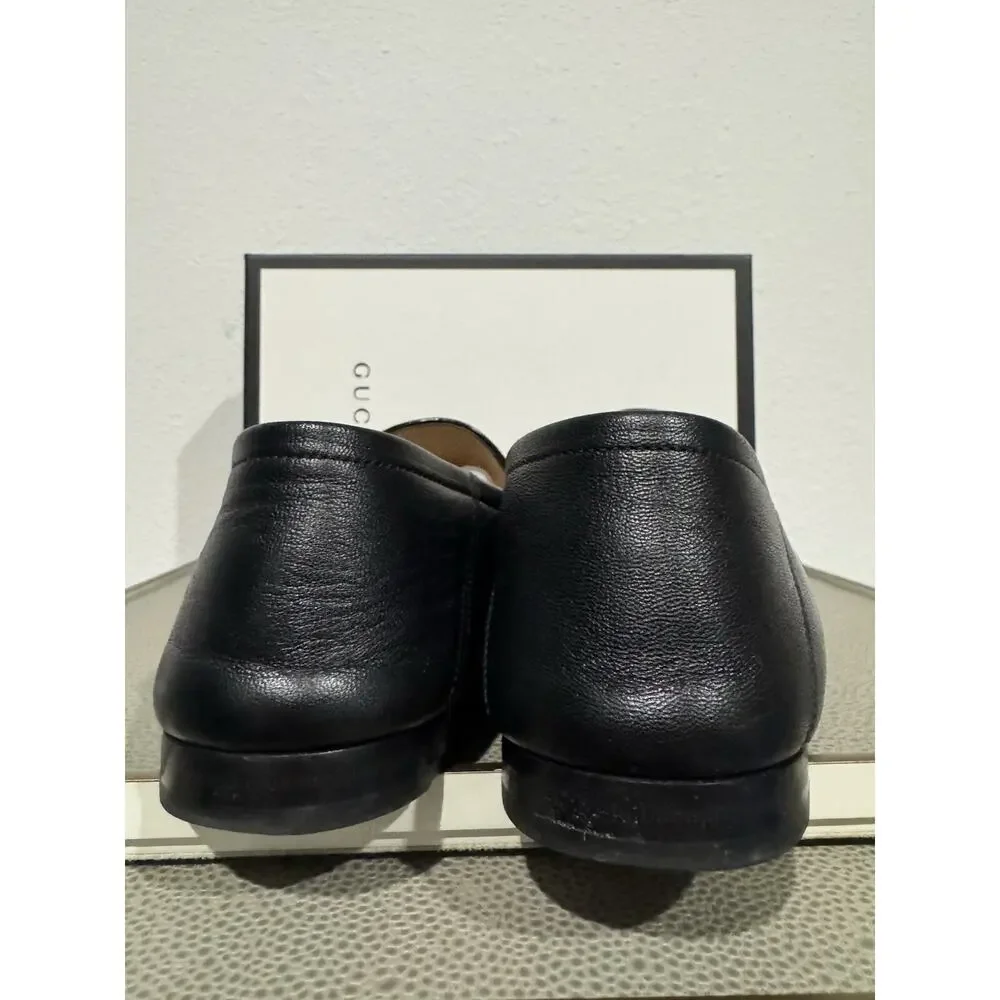 Gucci Mens Brixton Web Trimmed Horsebit Collapsible Heel Loafers Sz 8.5 $990